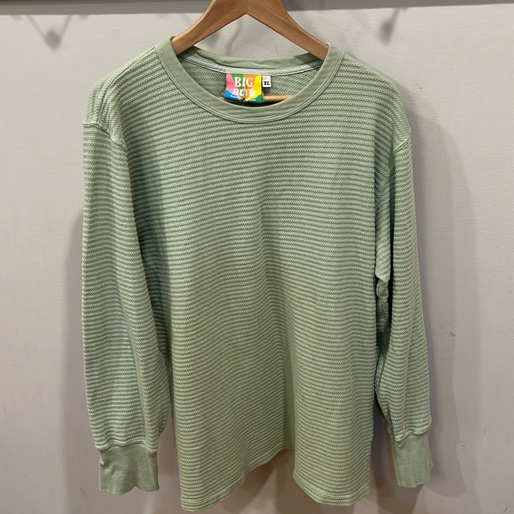 Big Bud Press Light Green Thermal Long Sleeve Top Size XL